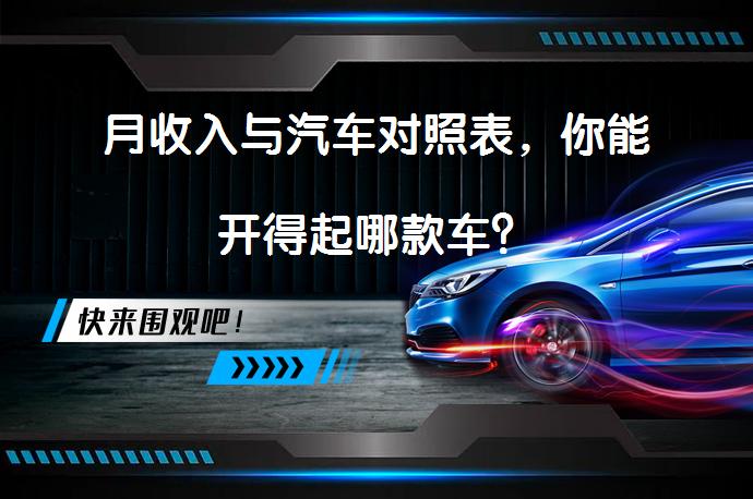 月收入与汽车对照表，你能开得起哪款车？_58汽车