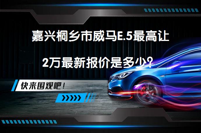 嘉兴桐乡市威马E.5最高让2万最新报价是多少？_58汽车